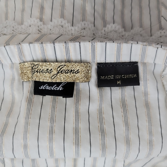 GUESS striped belted button-up strapless bustier - Picture 7 of 7